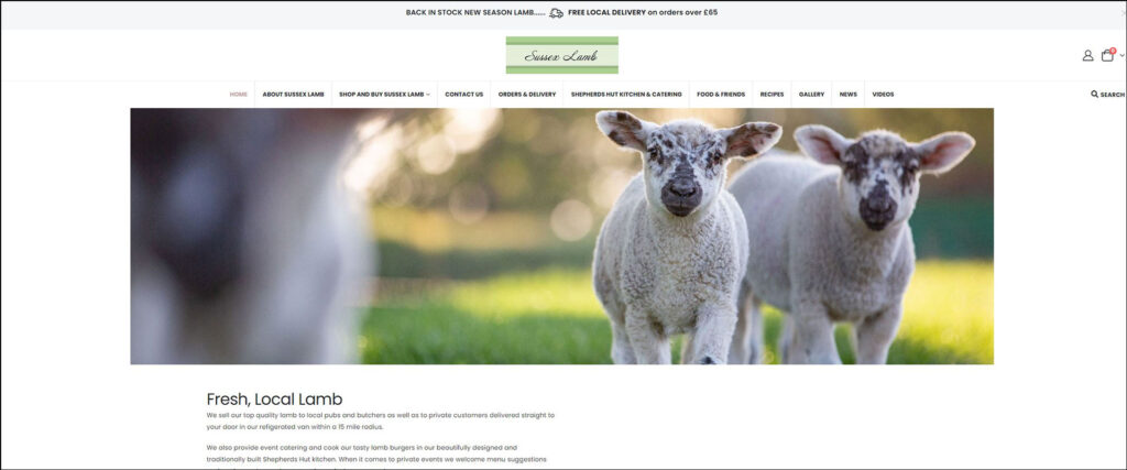 Wordpress Website for Sussex Lamb